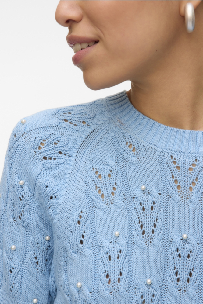 VMPRECIOUS 2/4 O-NECK PULLOVER 10328198 AIRY BLUE